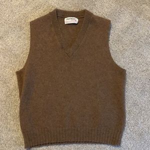 Brown wool sweater vest